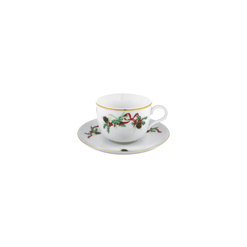 Porcel Christmas Holly Tea Set for Six