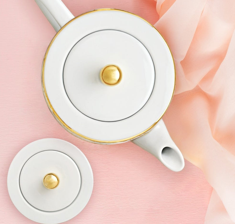 Porcel 21 Piece Premium Gold Tea Set