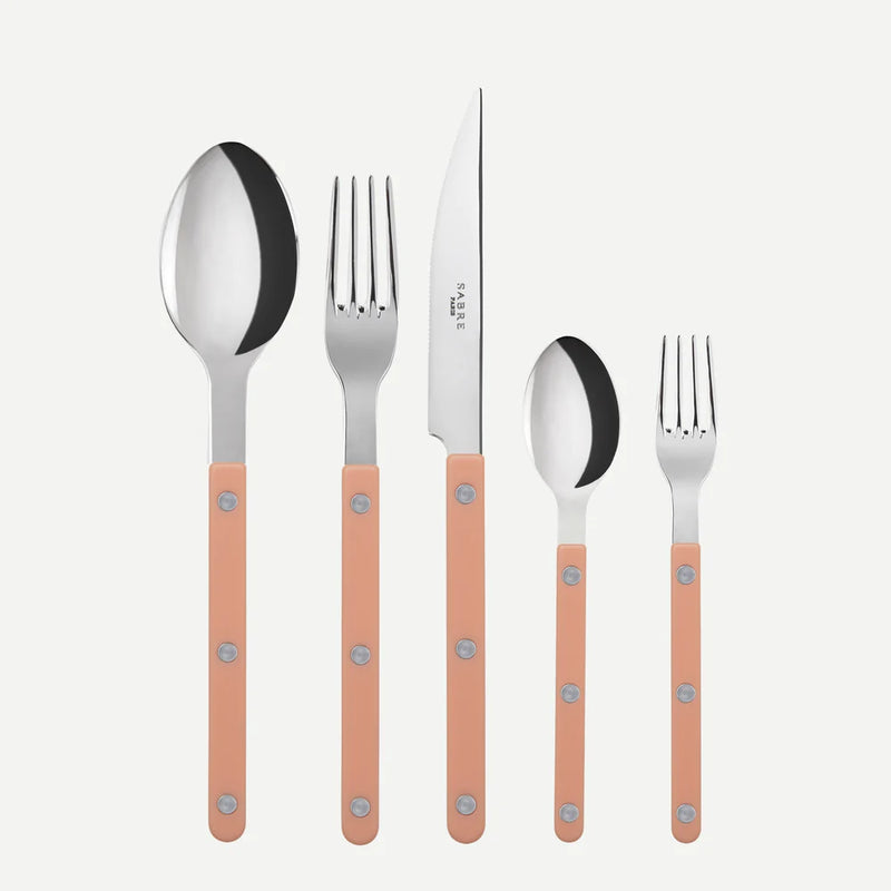Bistrot Pastel Shiny Solid / 5 pieces cutlery set / Nude Pink