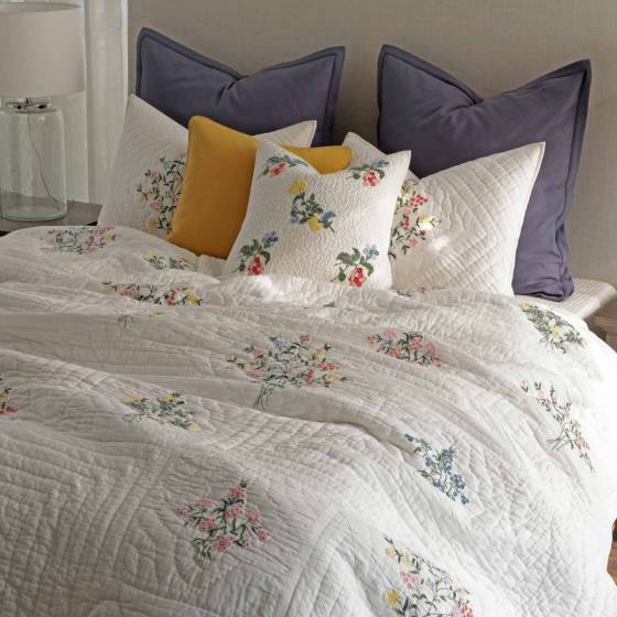 Pretty Please Ivory Multi Cotton Bedspread