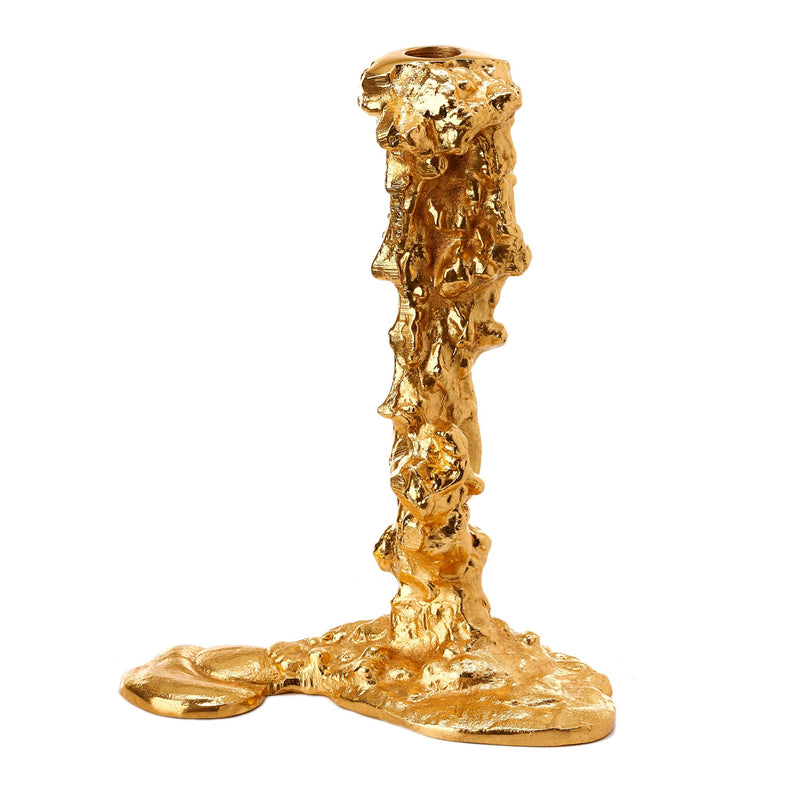 Drip Candle Holder Gold L