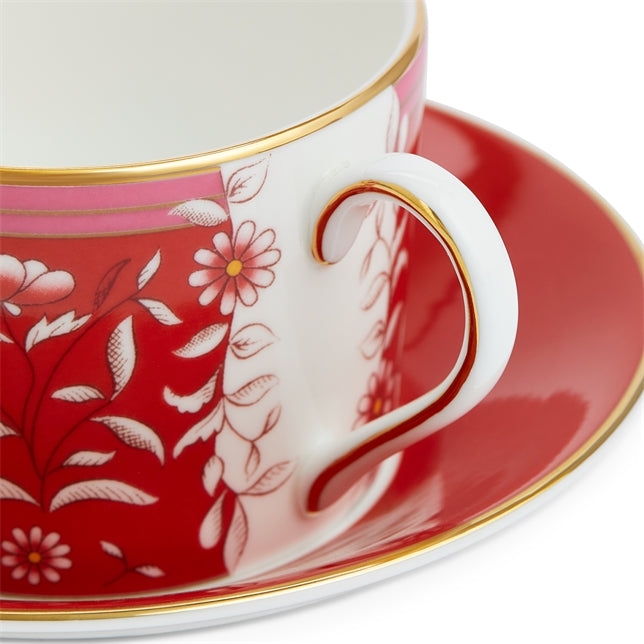 Wonderlust Crimson Jewel Teacup & Saucer