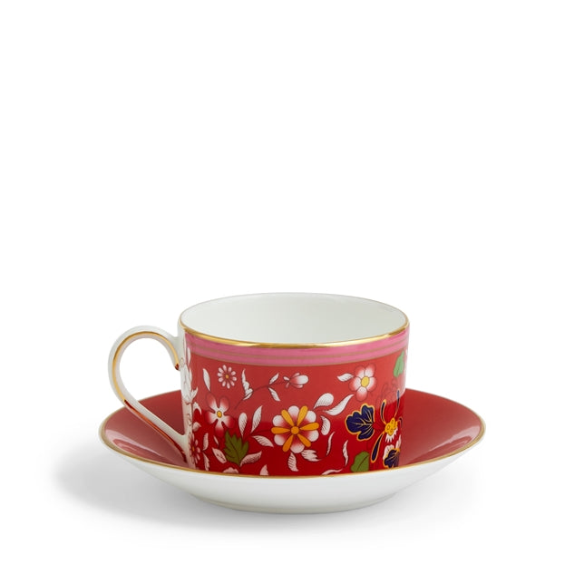 Wonderlust Crimson Jewel Teacup & Saucer