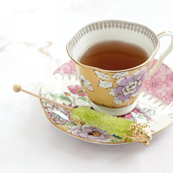 Butterfly Bloom Yellow Teacup and Saucer