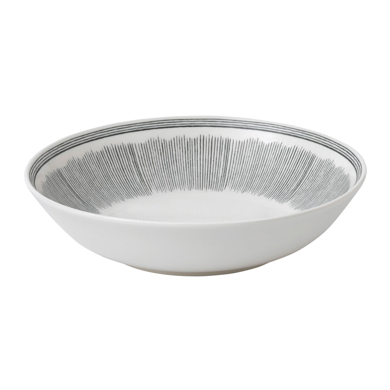 ED Charcoal Grey Lines Pasta Bowl
