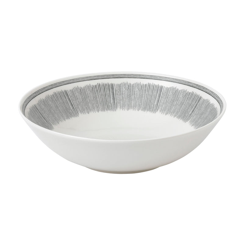 ED Charcoal Grey Lines Serving Bowl