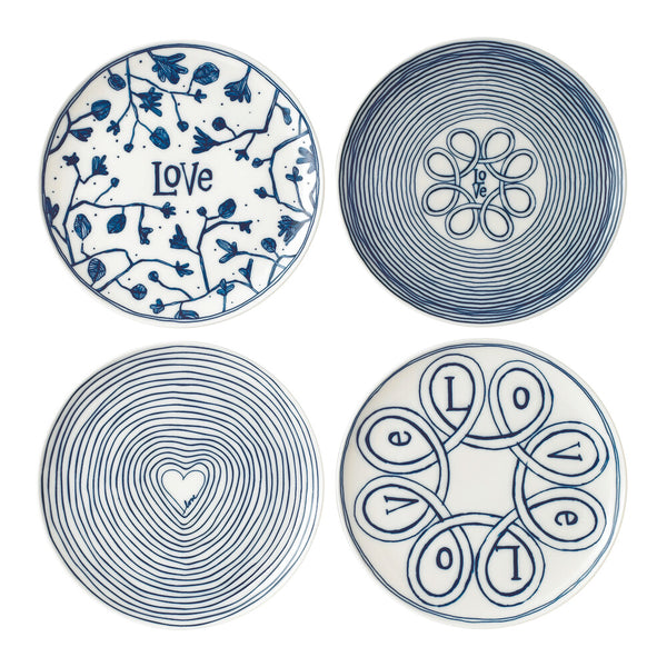 ED Blue Love Accent Plates 21cm (Set of 4)