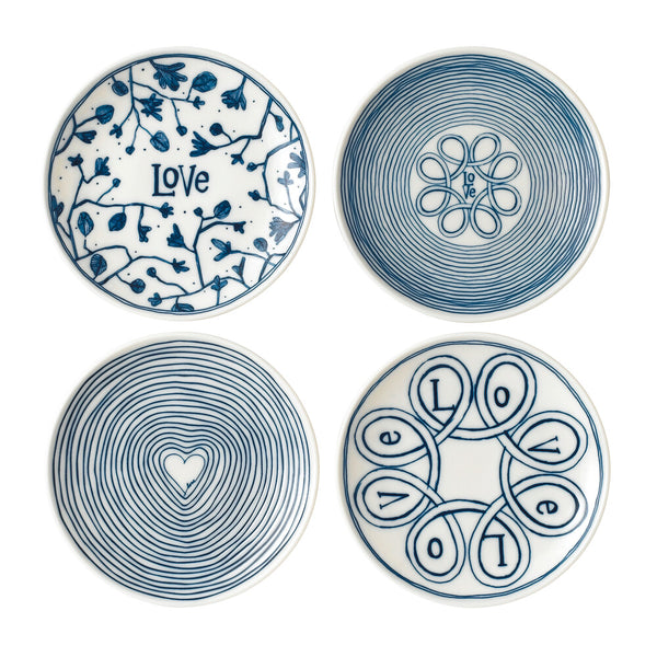 ED Blue Love Accent Plates 16cm  (Set of 4)