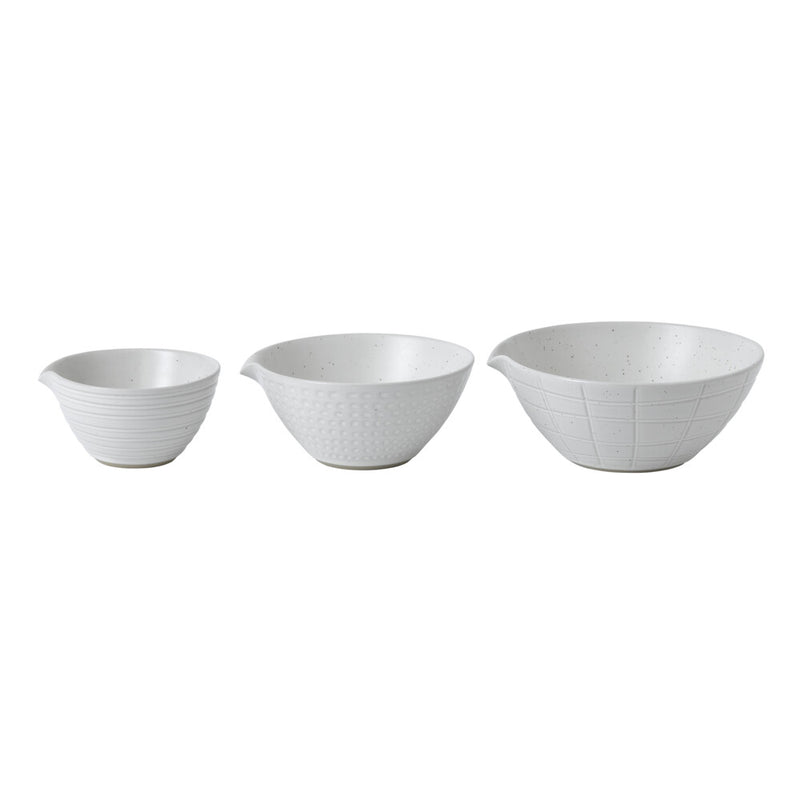 Maze Grill Mixed Pattern White Dipping Bowls (Set of 3)