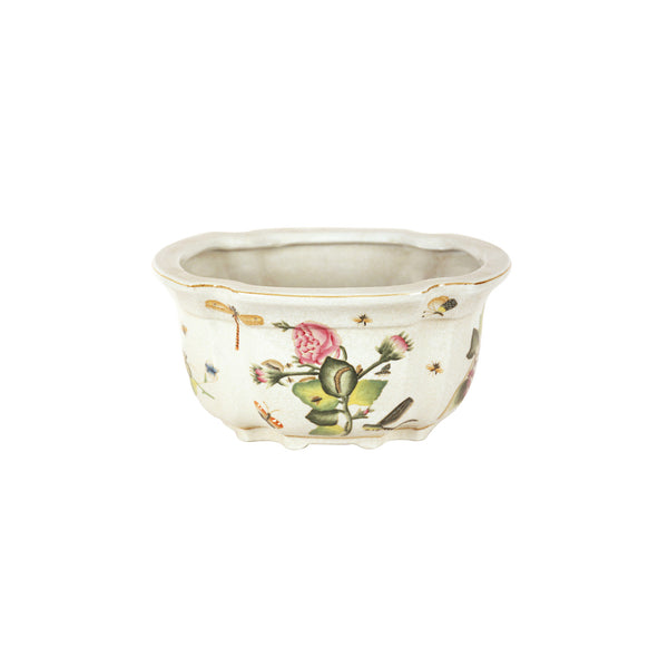 Roses & Insects Oval Planter