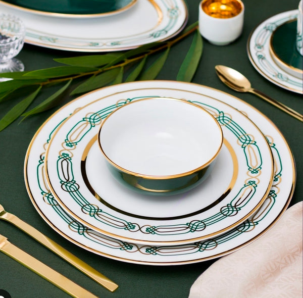 Porcel Set Of 12- Liberty Gold Dinner Set