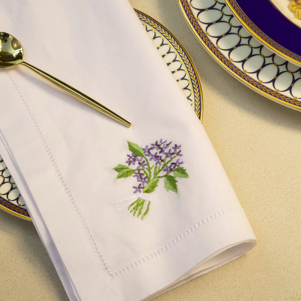 Lavender Flower Bunch Dinner Napkin