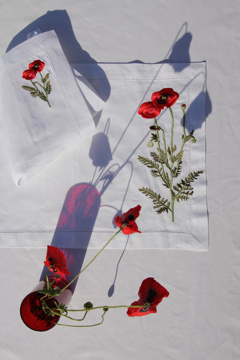 Poppy Placemat and Napkin, Set of 4