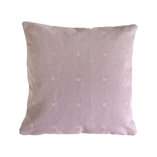 Grid Pillow - Reversible - Marmalade + Lilac 18"x18"