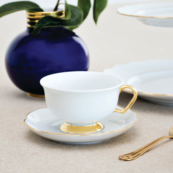 Premium Gold Teacup and Saucer