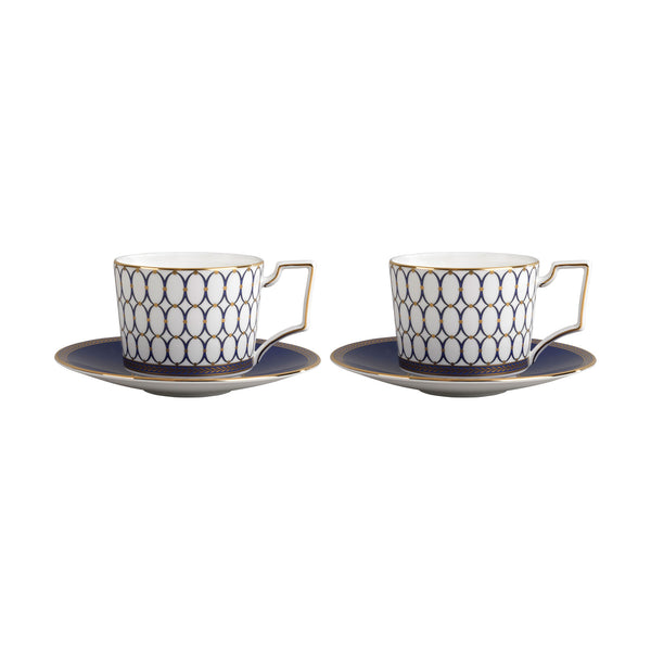Wedgwood Renaissance Gold Set of 2 Teacups and Saucers