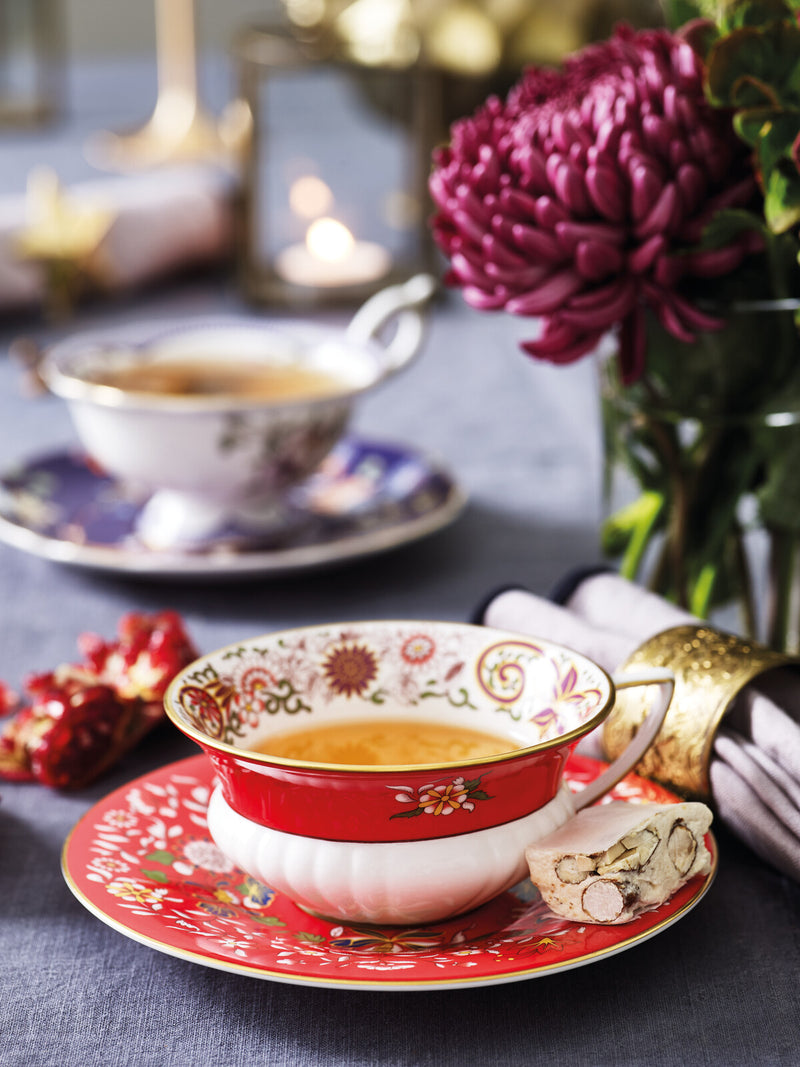 Wonderlust Crimson Orient Teacup and Saucer