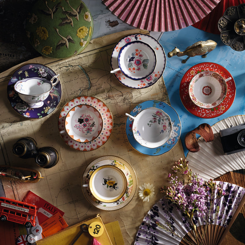 Wonderlust Crimson Orient Teacup and Saucer