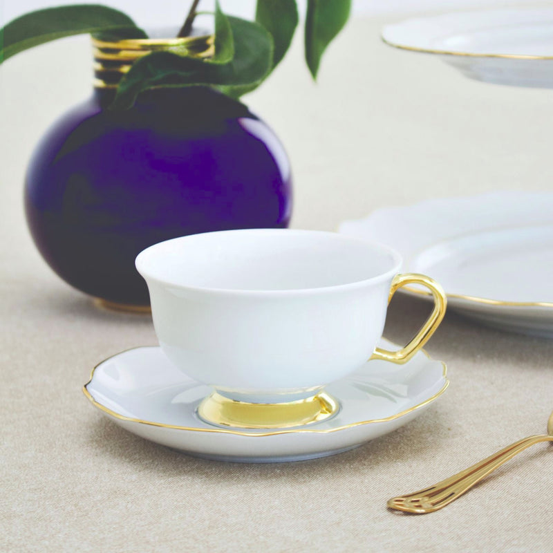 Porcel Set Of-6 Premium Gold Tea Set