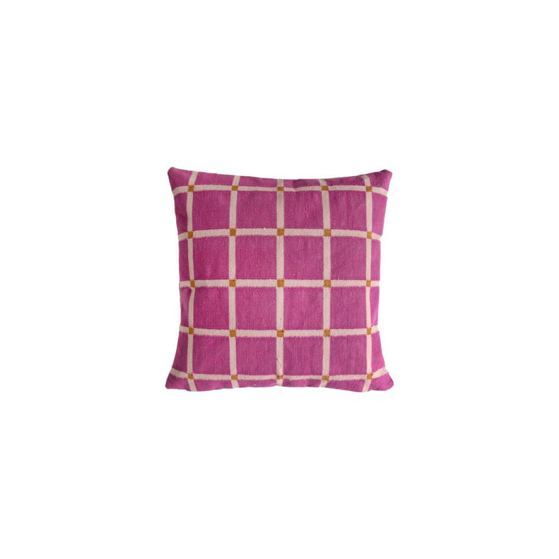 Grid Pillow Reversible - Pink 18"x18"