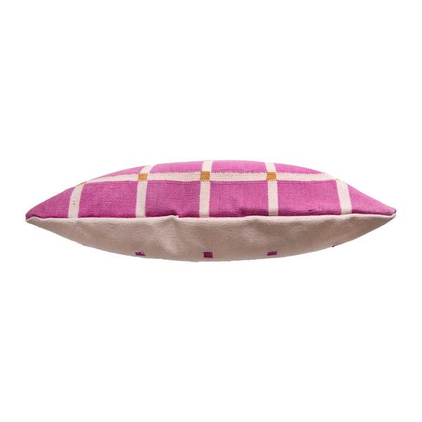 Grid Pillow Reversible - Pink 18"x18"
