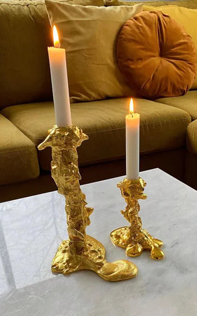 Drip Candle Holder Gold L