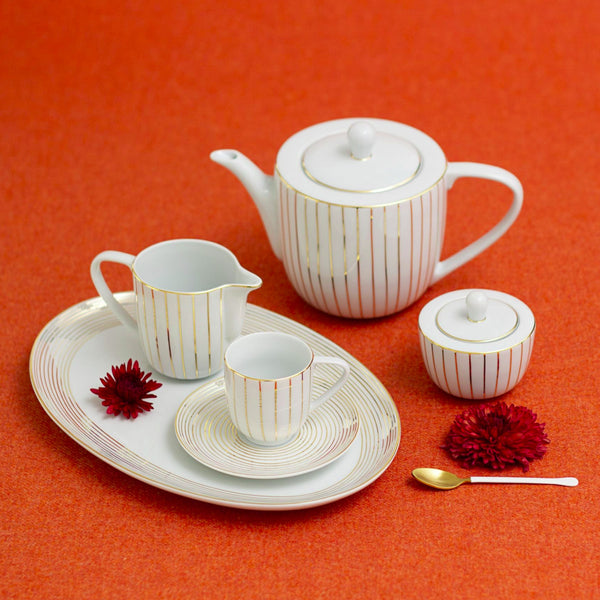 Porcel Golden Orbit 3 Piece Tea Service Set