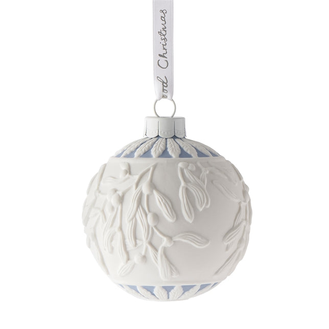 Christmas Frosted Mistletoe Bauble Ornament