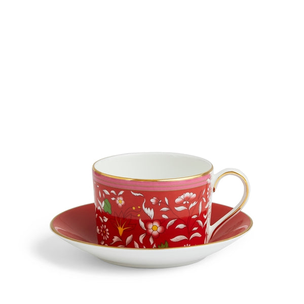 Wonderlust Crimson Jewel Teacup & Saucer