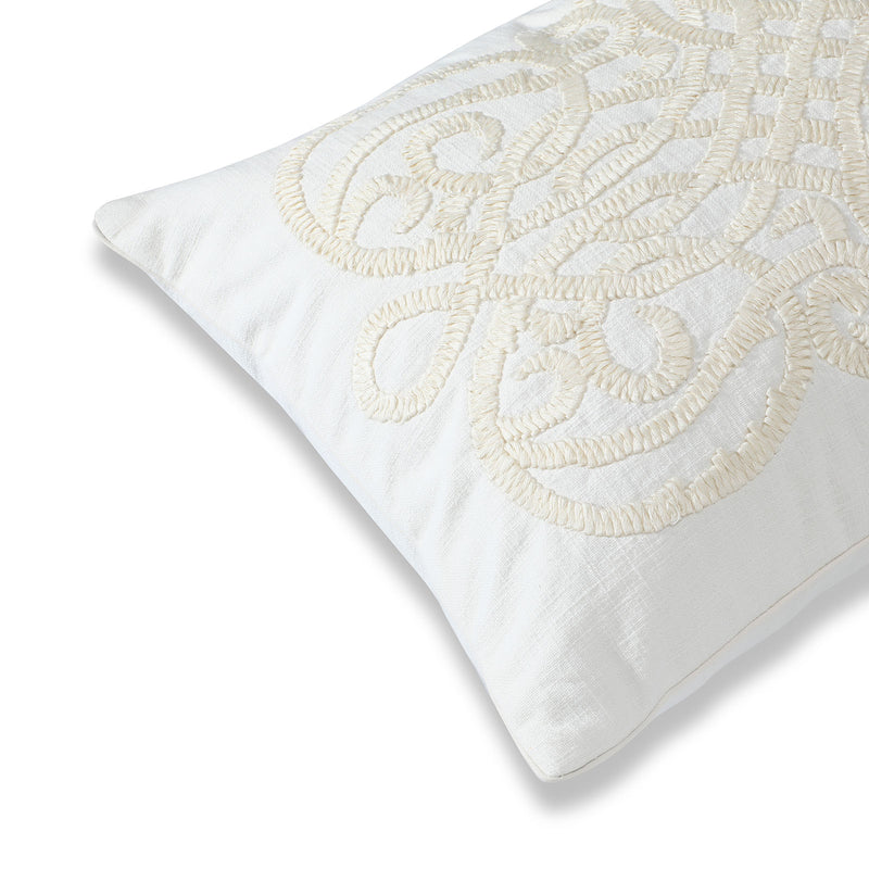 Ornament Cotton Ivory Cushion Cover