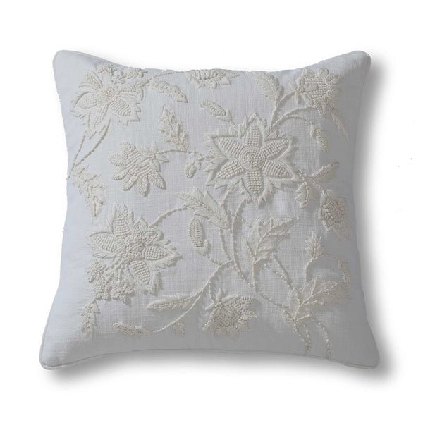 Fleur Cotton Ivory Cushion Cover