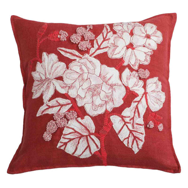 Painted Fleur Cotton Cushion Cover