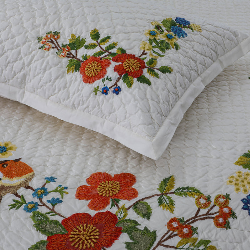 Spring Love Ivory Multi Quilted Bespread