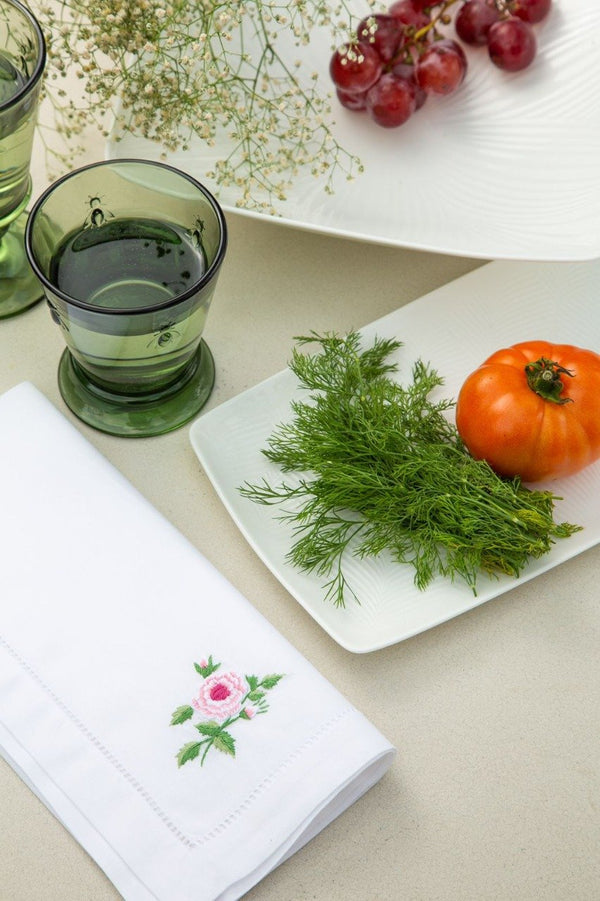 Single Rose Dinner Napkin