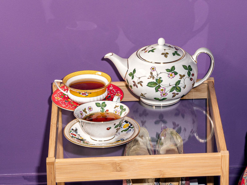 Wild Strawberry Peony Teacup and Saucer