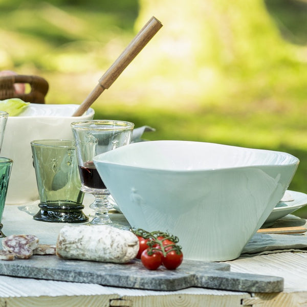 Bee Ceramic Salad Bowl Blue