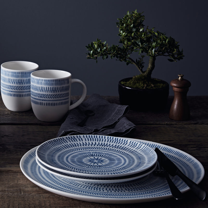 ED Cobalt Blue Chevron Serving Platter 32cm