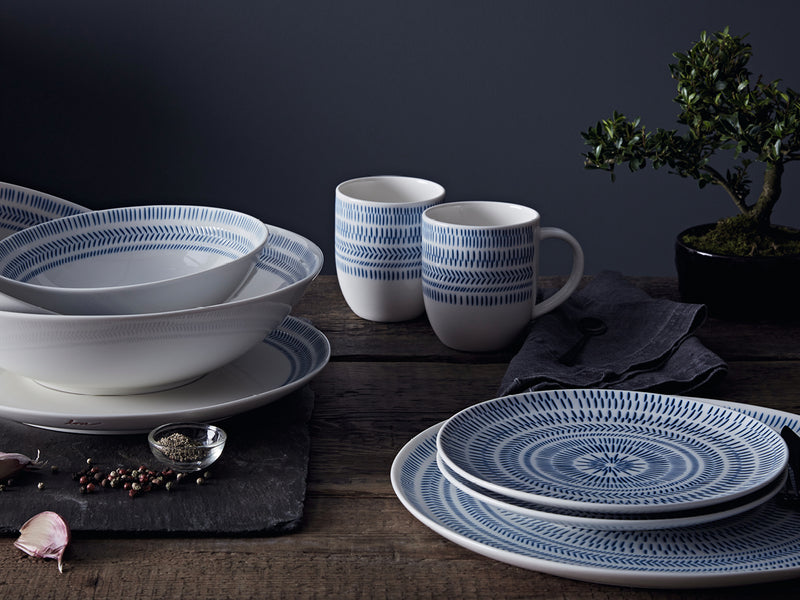 ED Cobalt Blue Chevron Serving Platter 32cm