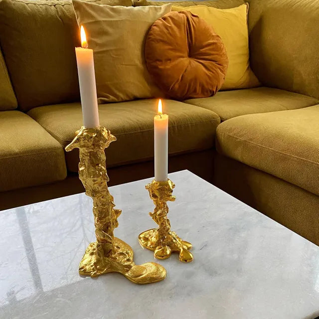 Drip Candle Holder Gold S