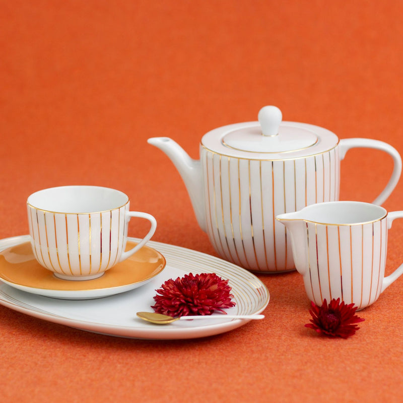 Porcel Golden Orbit & Apricot Small Tea Set