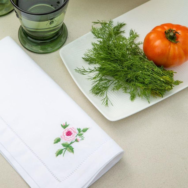 Single Rose Dinner Napkin