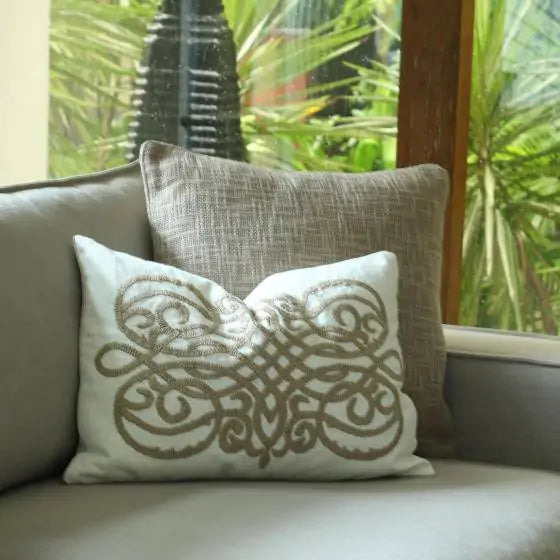 Ornament Cotton Ivory Natural Cushion Cover