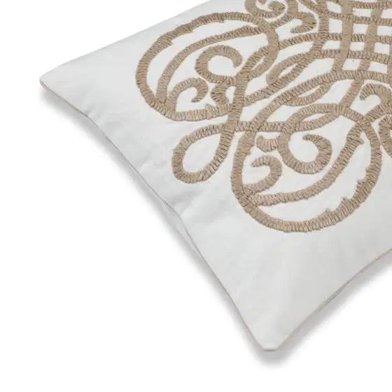 Ornament Cotton Ivory Natural Cushion Cover