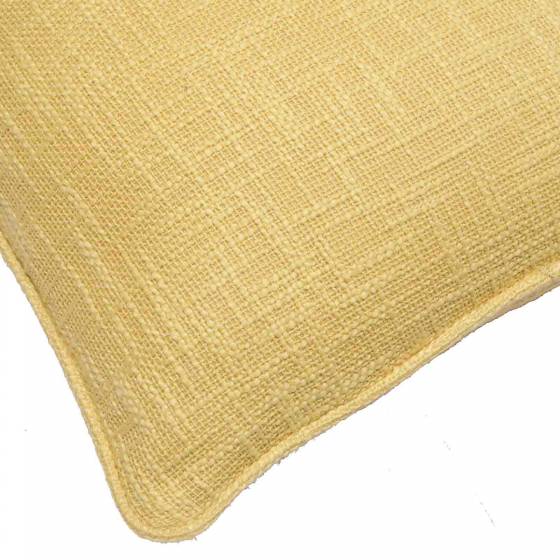 Solid Jute Mustard Cotton Cushion Cover