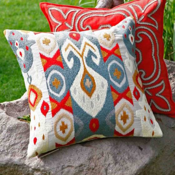 Multi Ikat 2 Multicolour Cotton Cushion Cover