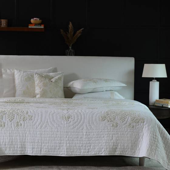 Arbour Ivory Cotton Bedspread