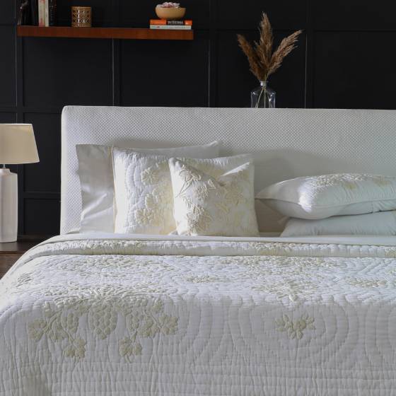 Arbour Ivory Cotton Bedspread