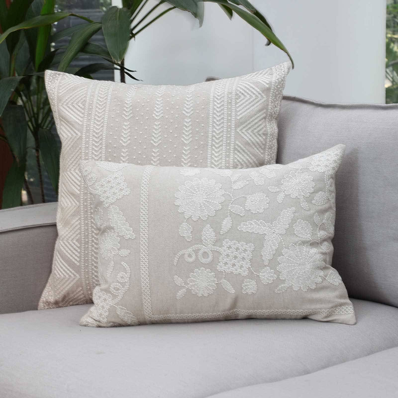 Grapewine Natural Ivory Cotton Cushion Cover