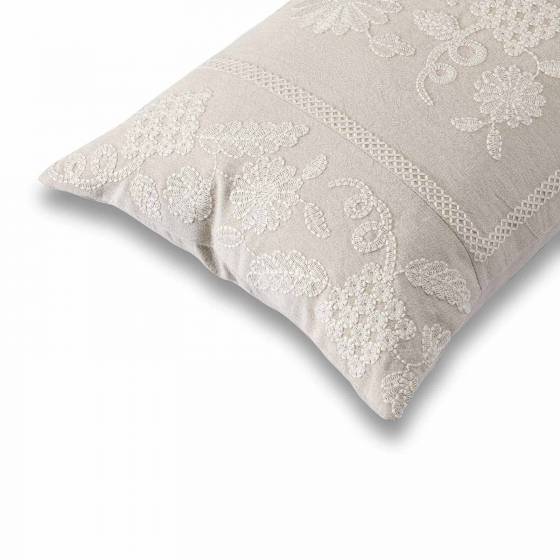 Grapewine Natural Ivory Cotton Cushion Cover