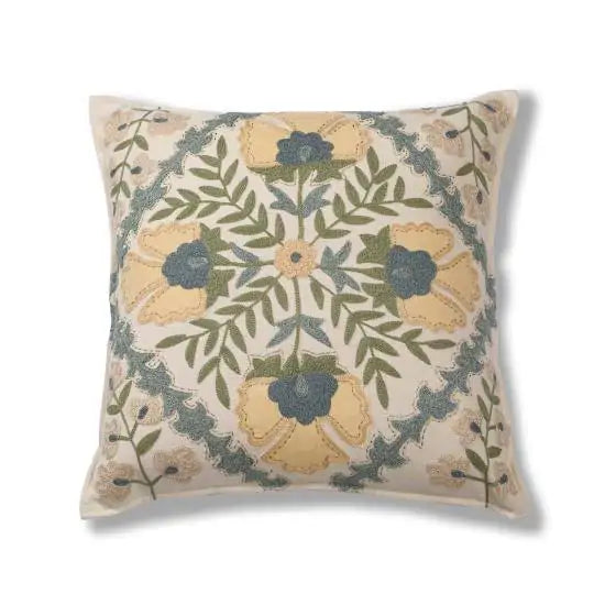 Iris Motif Cotton Almond Multi Cushion Cover
